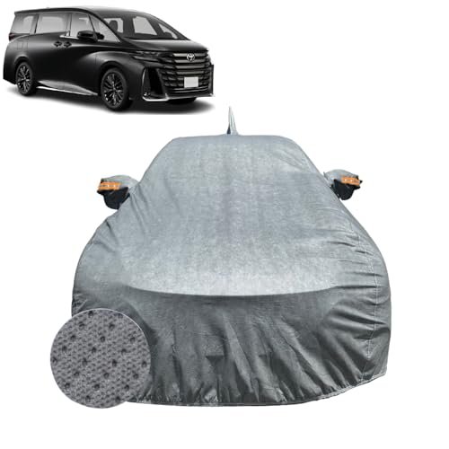 Image of Car Cover for Toyota Vellfire (2020-2026) | 100% Waterproof Cover with Reflective Mirror Pockets | Dustproof, Scratchproof, Heatproof Vellfire Car Cover |Soft Cotton Lining| Grey