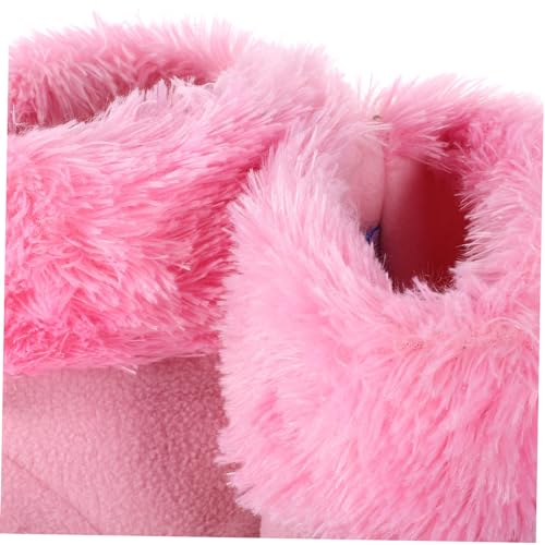 Chaussures chauffantes USB avec câble détachable en peluche légère rose - 6