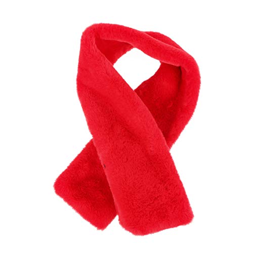 BESPORTBLE Red Fur Collar Scarf for Women Faux Fur Scarves Neck Shrug for Fall Winter Coat Dress