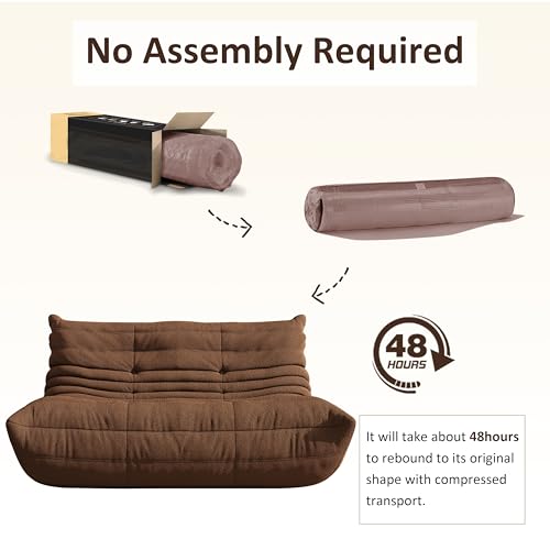 Image of Modular Sectional Sofa Couches L-Shape Couch 3 Seat Modular Sofa Memory Foam Sectional Couches for Living Room, (Coffee, Loveseat)