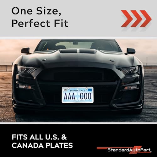 Image of Premium Slim Chrome Polish Mirror License Plate Frames - 2 Pack, Rust-Free Stainless Steel & Rattle-Free, Street Legal, Universal with Screw Caps, Thin Metal Front & Rear Car Tag Holders Unisex