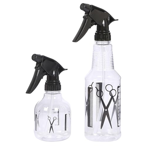 FOYTOKI 2-Pack Hair Spray Bottles Fine Mist Spray Bottle for Hair 6.69 Inch Watering can Style Refillable Containers for Salon Barber Shop and Home Use