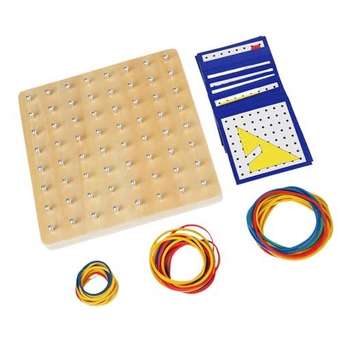 Juego de juguetes didácticos con forma de geometría de geotablero de madera con bandas de elásticas para que los niños pequeños desarrollen habilidades motoras finas Tablero de banda de