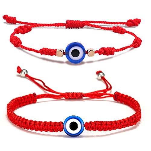 Image of Fesciory Evil Eye Bracelets for Women, Adjustable Amulet Red String Jewelry