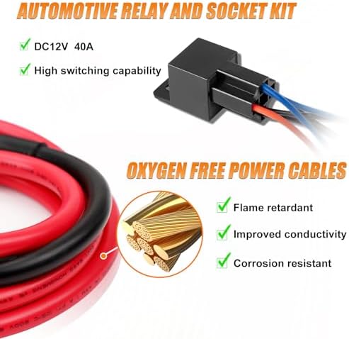 Drieaco 12V UTV Dual Battery Isolator Connect & Monitor Kit with LED Digital Double Voltmeter Fit for Honda Pioneer 1000/700/500, Replace #UTV-SBI-CM, Dual Battery Isolator Kit — view 5