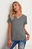 VVNTY Womens V Neck Short Sleeve T Shirts Summer Tops 2025 Casual Loose Tees Trending Now Tshirt (grey1,M) #1
