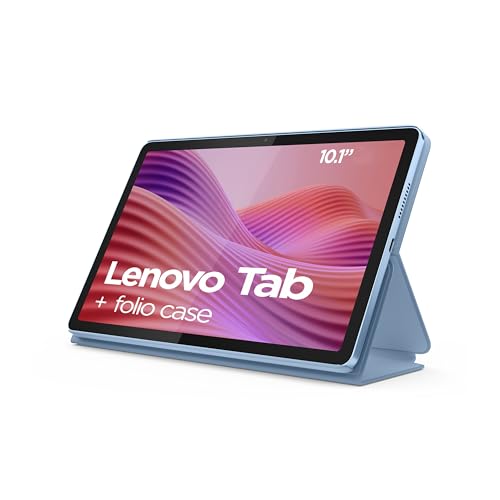 Lenovo Tablette | Écran Full HD 10,1' | MediaTek G85 | 4 Go de RAM | 64 Go eMMC | Android 14 | Bleu Polaire | Étui de Protection Transparent