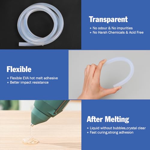 3 Pack Hot Glue Sticks Rolls, Full Size 5 FT Long x 0.43" Diameter Glue Sticks for Glue Gun, Widely Used in Wood, Metal, Glass, Plastic, Floral, Fabric, and More - Image 4