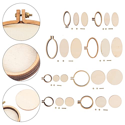 Image of EXCEART 8sets Mini Embroidery Hoop Pendants for Jewelry Making Unique Designs for Necklaces and Charms Lightweight Easy to Use for Crafting Accessories
