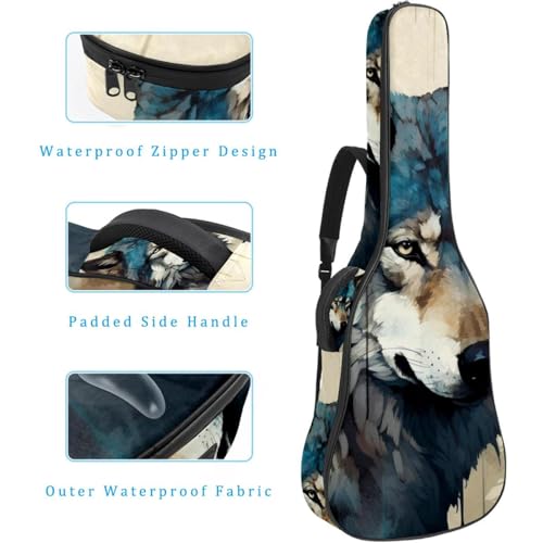 JRHEJTFZ Housse pour guitare acoustique de 1,9 cm d’épaisseur – Imperméable – Durable et élégant – Motif loup amusant, Multicolore 5., 42.9×16.9×4.7 in, Motif imprimé tendance - Les Beatles, Paul McCartney, John Lennon, RIngo Starr, George Harrison JRHEJTFZ Housse pour guitare acoustique de 1,9 cm d'épaisseur - Imperméable - Durable et élégant - Motif loup amusant, Multicolore 5., 42.9x16.9x4.7 in, Motif imprimé tendance – Image 5