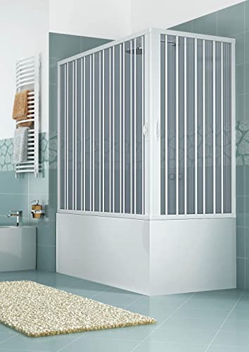 Sopravasca Angolare 70x140 cm 2 Ante a Soffietto in PVC H150 Caldoni Komet Bianco