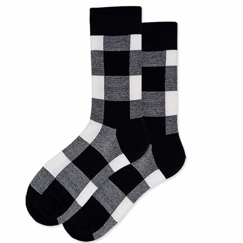 Buffalo-Plaid-Cotton-Socks - Check Crew Socks Hiking Casual Warm Socks 2-pairs Fit for women4