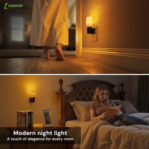 Image of L LOHAS LED Amber Night Light, Yellow Nightlight,Dimmable, Light Sensor