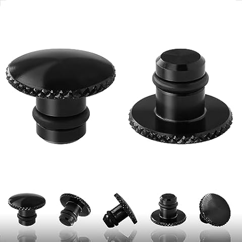 Evermotor M10 Motorcycle Mirror Hole Plugs Universal 2Pcs 6065-T6 CNC Aluminum Anodic Oxidation Motorcycle Blind Plug Covering Screws Thread Blanking Hole Plugs Hole Caps with Embossing Cover