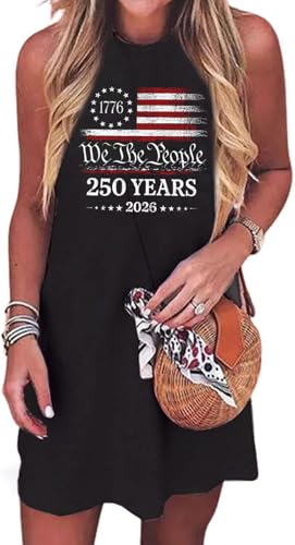 Image of Hotter Than a Hoochie Coochie Mini Dress Women Vintage Country Music Tank Dress Sleeveless Summer Vacation Dress