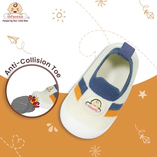 Image of Infantso Nano Stripe Anti-Skid Cotton Baby Socks Shoes