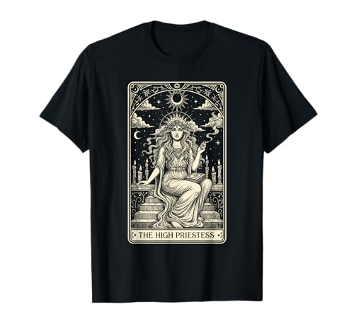 Cannabis Weed Smoking 420 The High Priestess Tarot Card T-Shirt