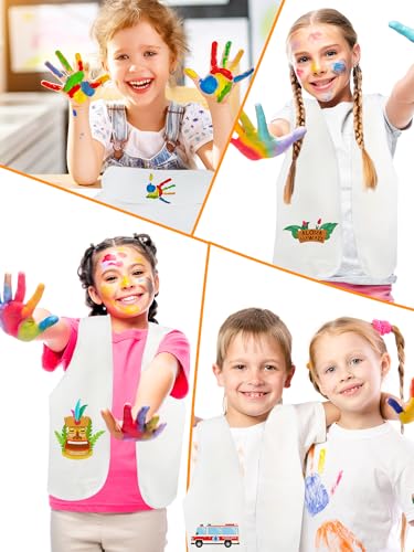12 Chalecos Blancos para Disfraz Infantil sin Terminar miniatura 4