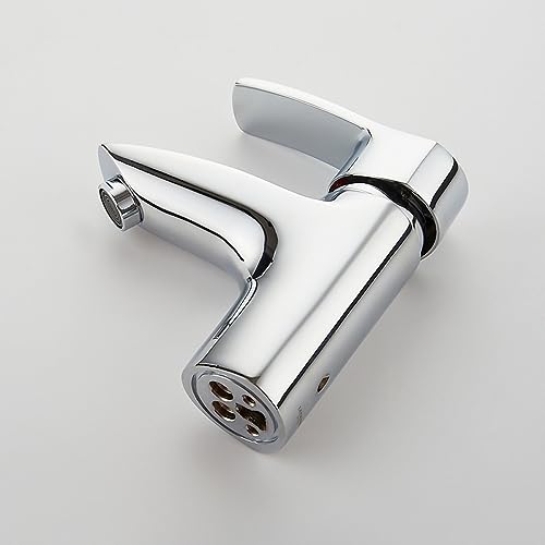 Robinet de lavabo anti-éclaboussures en laiton chromé à jet cascade L1064 - 7