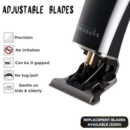 Image of Supreme Trimmer T Shaper | Professional Barber Trimmer Hair Clippers for Men (90 Min Run Time) Cordless Hair Trimmer Zero Gapped Liner Beard Trimmer | ST5210 Silver