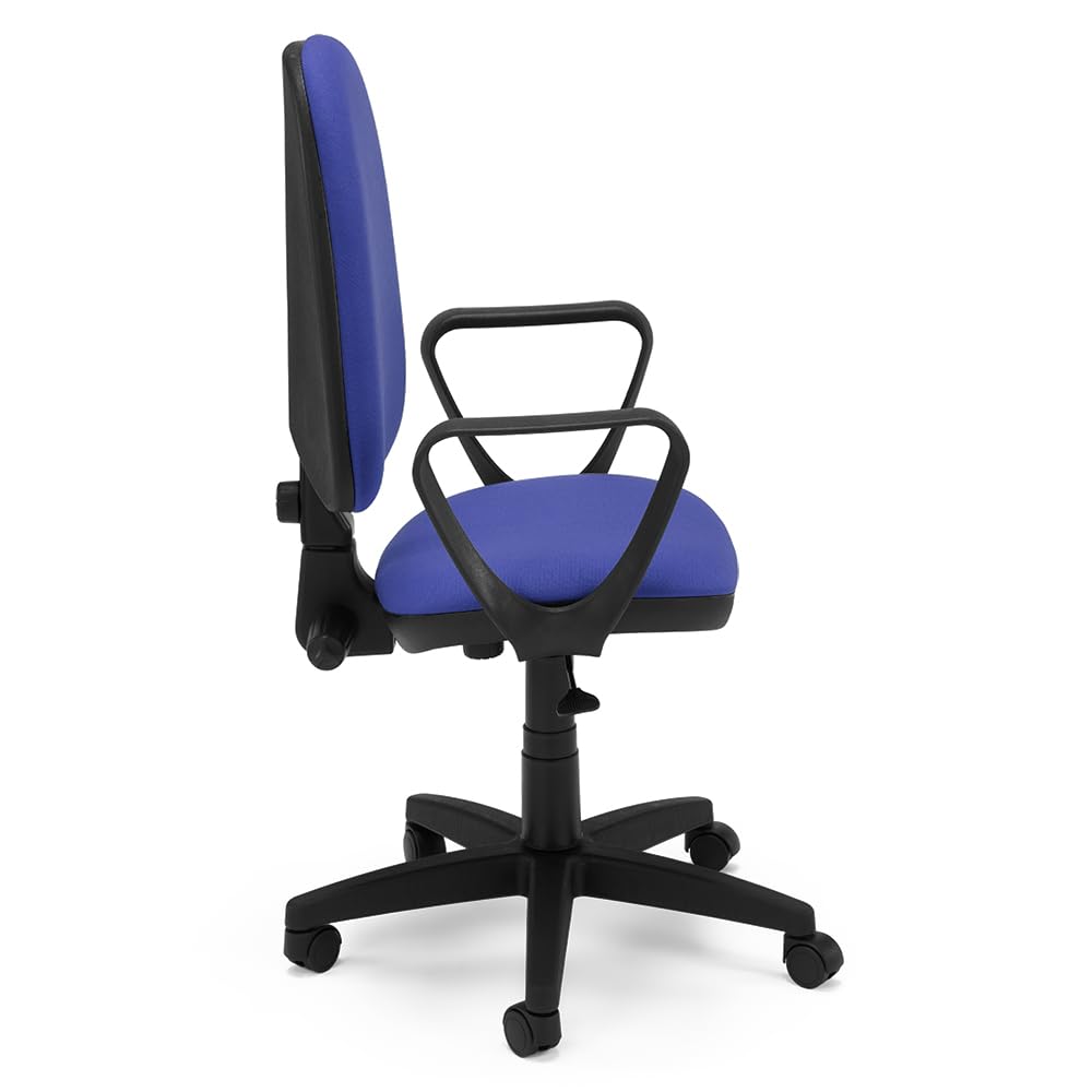 REDÒKASA Sedia Girevole da Ufficio MADE IN ITALY America con schienale alto e seduta imbottita, sistema di elevazione regolabile a gas (Blu)