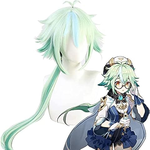 Sucrose Coslpay Wig Long Synthetic Hairs Role Cos with Braids Ponytails Wigs for Game Genshin Impact Halloween Carnival Christmas Carnival party Animation Character Exhibition Cover