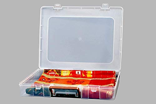 Image of Multipurpose Plastic Rectangular Storage Boxes with Locks and Handle Matte Finish for Saree, Laptop, Books (Set of 7, Rajkumari)