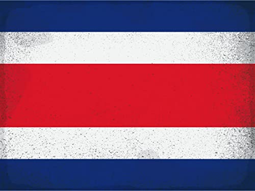 AGDeko® Blechschild 30x40cm Costa Rica Flagge Länder National Fahne Nordamerika Vintage