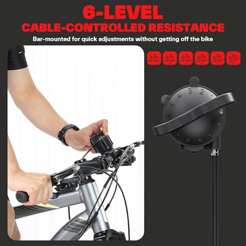 Image of Sportneer Bike Trainer - Magnetic Indoor Cycling Trainer Stand for 26-28 inch & 700C Wheels, 6 Resistance Levels Stationary Bike Stand with Quick Release Lever & Front Wheel Riser Block