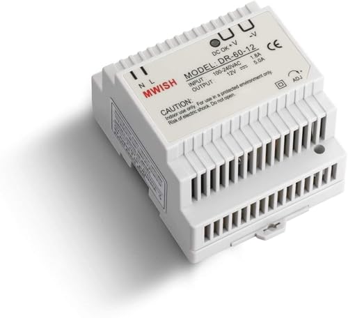 TMEZON DR-60-12 Transformator Netzteil Elektrisch DIN 100-240VAC / 1.8A 12V / 5.0A Netzteil Professioneller Gebrauch