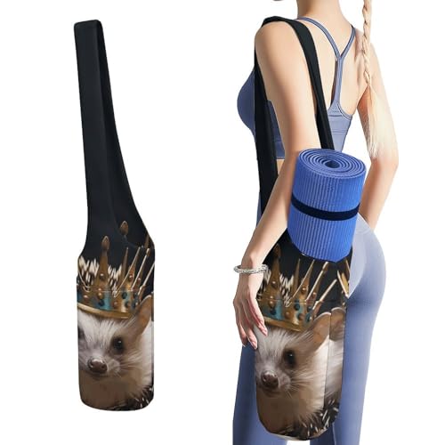 Sac de rangement pour tapis de yoga imprimé hérisson grand format pour homme et femme