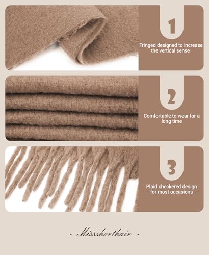 MissShorthair Chunky Scarf Fluffy Warps for Women Winter Thick Soft Shawl Giant Colorful Blanket Scarves4