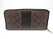Coach Signature PVC and Leather Accordion Zip Around Wallet in Brown and Black, Large