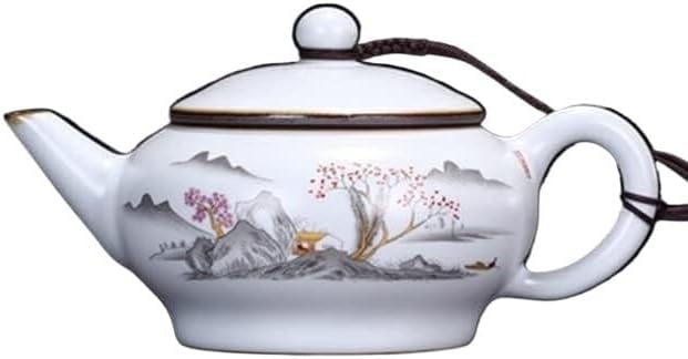 Teapots, ceramic teapots, Moon White Teapot Ceramic Ru Porcelain Open Teapot Retro Chinese Small Single Pot Kung Fu Tea Set (Color : G)