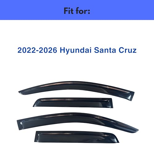 Image of IG Window Visors Fit for 2022-2026 Hyundai Santa Cruz, Out-Channel Rain Guards Vent Wind Deflectors 4PC, Truck Accessories for 22-26 Santa Cruz