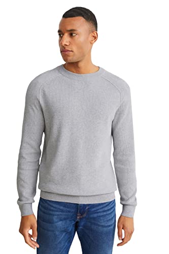 C&A Herren Pullover Rundhalsausschnitt Melange/Meliert hellgrau-Melange L