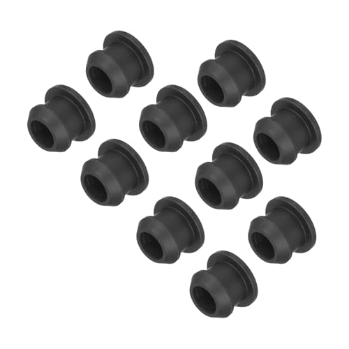 Image of MECCANIXITY Silicone Snap in Locking Hole Plugs,Rubber Panel Seal Cover Flush Type Panel Round for Kitchen Rubber Bulkheads Waterproof Sealing Plugs 9.5mm /0.37 Inch Diameter Black,Pack of 50