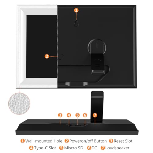 undefined Smart White Digital Picture Frame WiFi Send Photos from Your Phone 16GB Storage 10.1inch 1280x800 IPS Touch Screen Digital Photo Frame Auto-Rotate Wall Mountable Photo Picture Frame Digital の商品画像 6