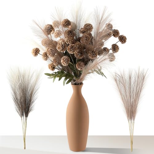 Faux Fall Flowers & Pampas Grass, 10 Stems, Home Decor