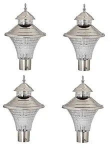 Prop It Up GL4736 23W Electric Round Gate Pillar Post Lighting (Chrome & Clear)