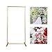 Gold Wedding Arch Backdrop Stand, 6.6FT*3.3FT Square Balloon and Flower Metal Aluminum Frame for Ceremony, Anniversary, Party, Baby Shower Photo Booth Decoration.