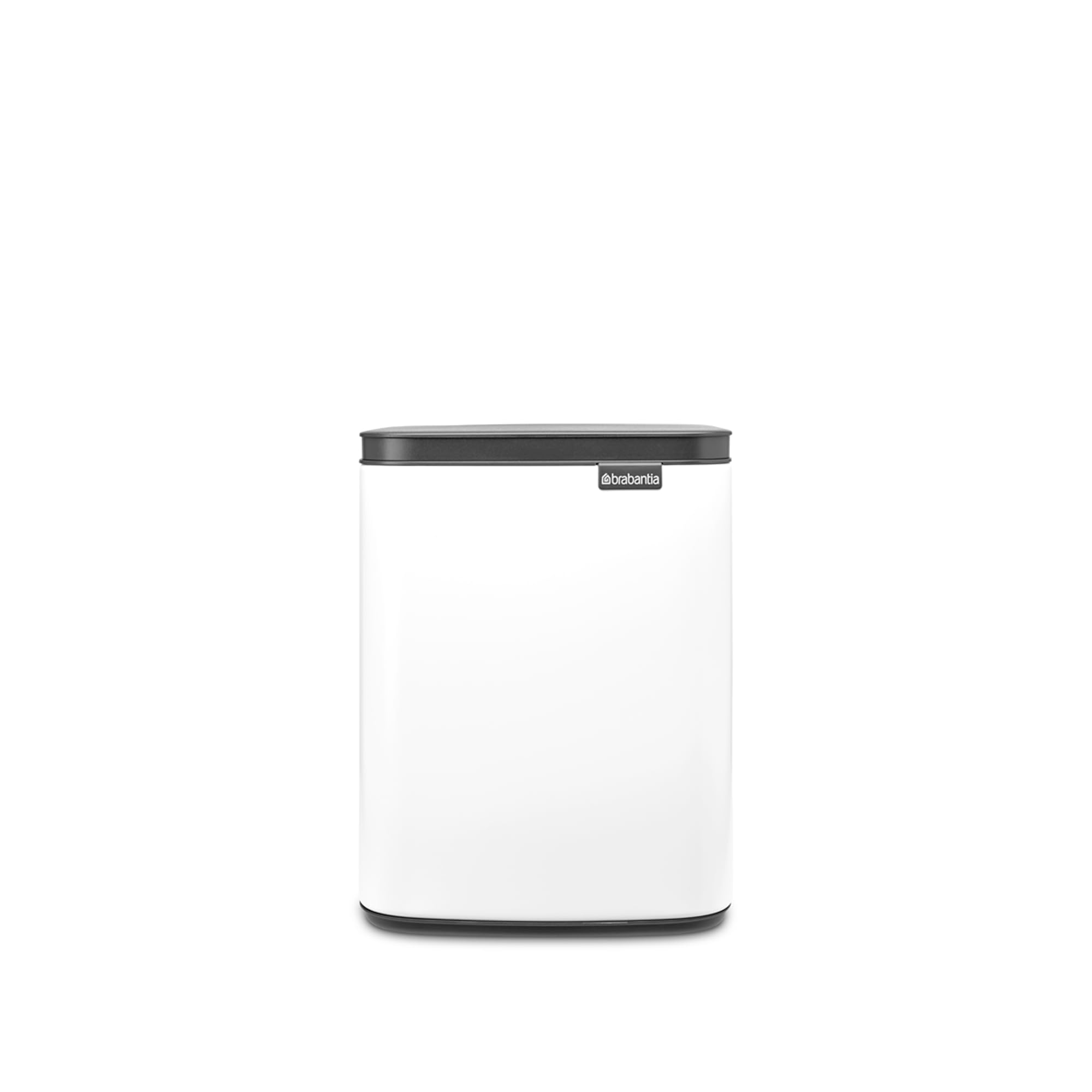 Brabantia White - Bo Waste Bin 7L - Small & Stylish Rubbish Bin - Easy Open And Soft Closing Lid - Hygienic & Space Efficient - Wall Mountable - For Bathroom, Toilet, Home Office