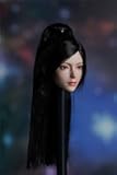 1/6 Scale Female Head Sculpt, 1/6 Gentle Femlae Long Hair Pale Skin Head Carved Model Accessory for 12inch Action Figure (high ponytails)