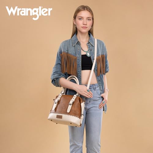 Wrangler 3Pcs Doctor Bag Sets for Women Top-handle Satchel Bag with Cell Phone Handbag and Coin Purse2