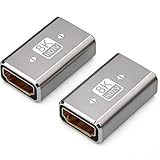 Pmqs 2 Pack HDMI Female to Female Adapter, HDMI Coupler 8K Female to Female Connector, 2.1 Hdmi Aluminum Adapter Supports 8K@60Hz/4K@120Hz for HDTV, Roku Stick, Monitor, Projector, Gaming Console