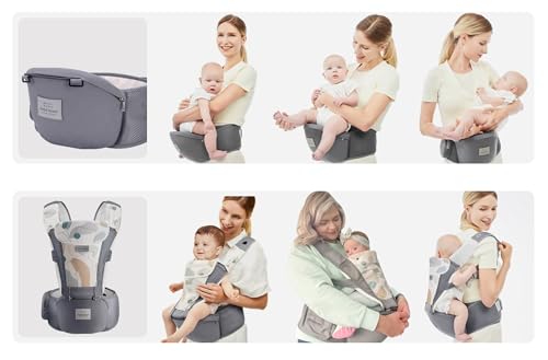 image for bebear Bebamour Baby Carrier Newborn to Toddler-Baby Hip Carrier Front