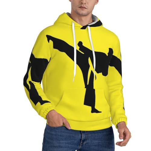 Sweat à capuche karaté pour homme en polaire avec imprimé Highkick