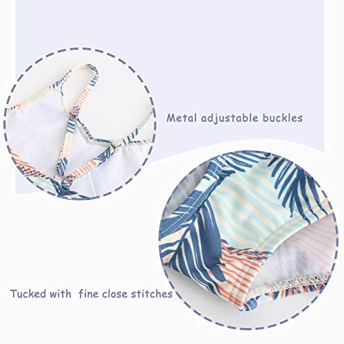 Moon Tree Girls One Piece Swimsuits Hawaiian Ruffle Swimwear Beach Bathing Suit Palm Leaf 8T #TOP3