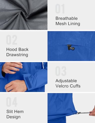 Image of Little Donkey Andy Men's Waterproof Rain Jacket Outdoor Raincoat for Hiking