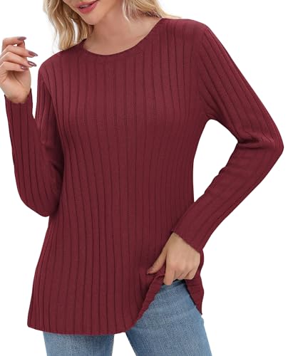 Image of Urban CoCo Women's Lightweight Crewneck Pullover Sweaters Long Sleeve Fall Knitted Sweater Tops